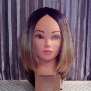 Blonde & Black Ombre Synthetic Layered T Lace Closure Wig